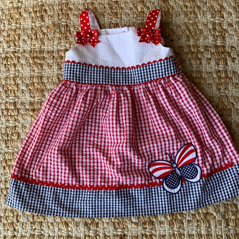 Red, white and blue dress